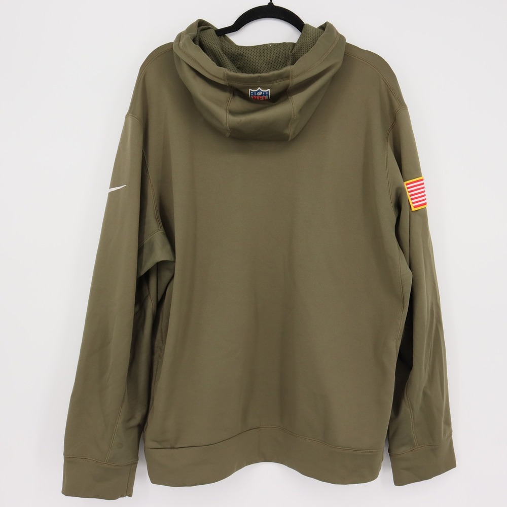 Nike San Francisco 49ers Salute to Service Therma-FIT Hoodie Mens XL Olive Green - Picture 10 of 10